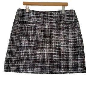 Loft Women's 12 Tweed Mini Skirt Zipper Accents Lined